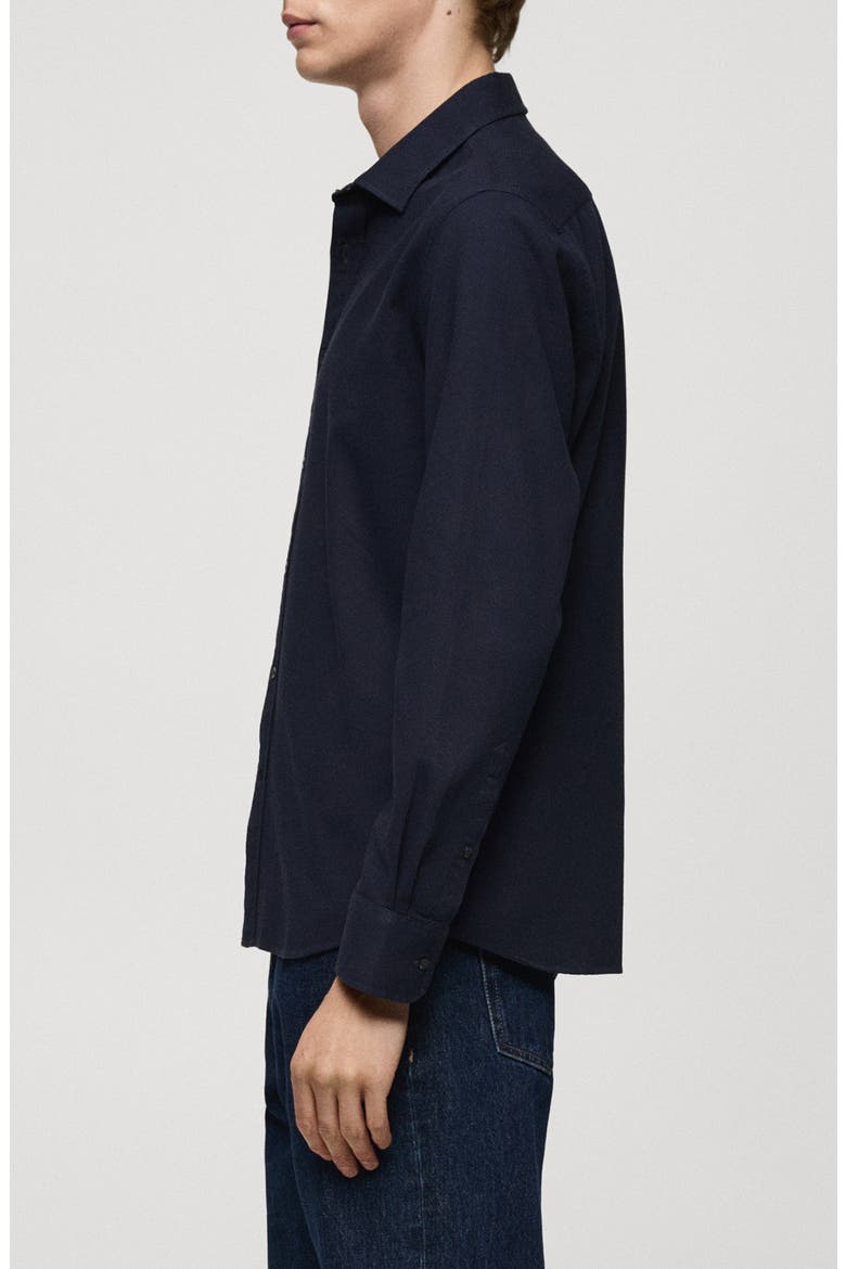 Slim Fit Cotton Button-Up Shirt, Alternate, color, DARK NAVY