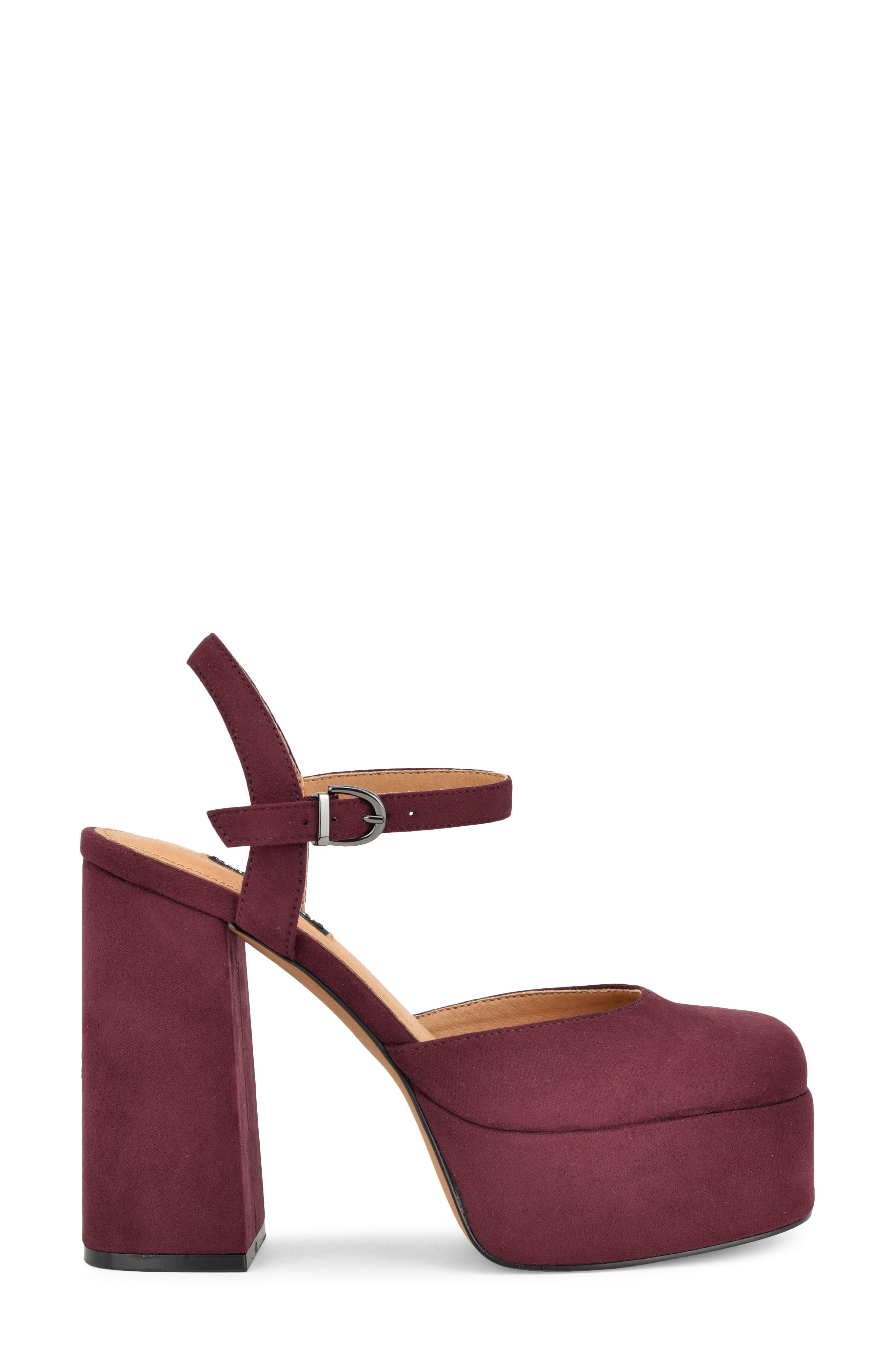Nine West Stacie Platform Pump, Alternate, color, Dark Red