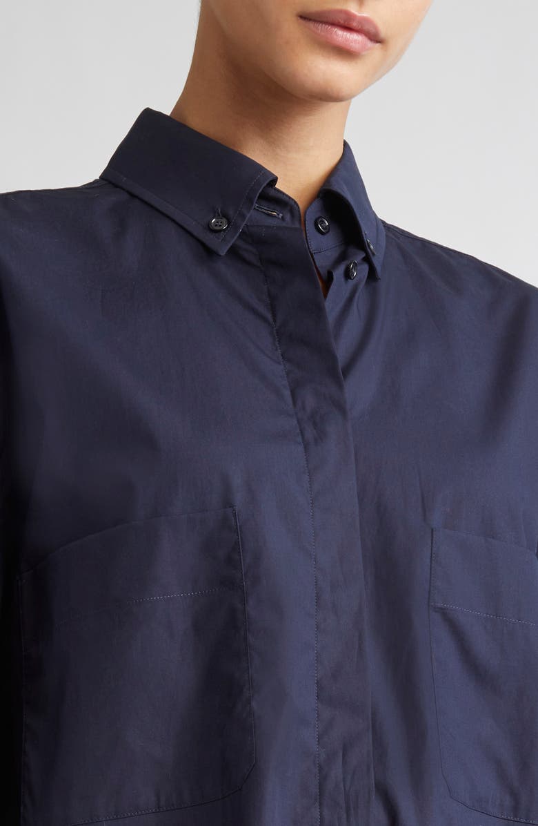 Max Mara Mozart Button-Down Shirt, Alternate, color, Ultramarine