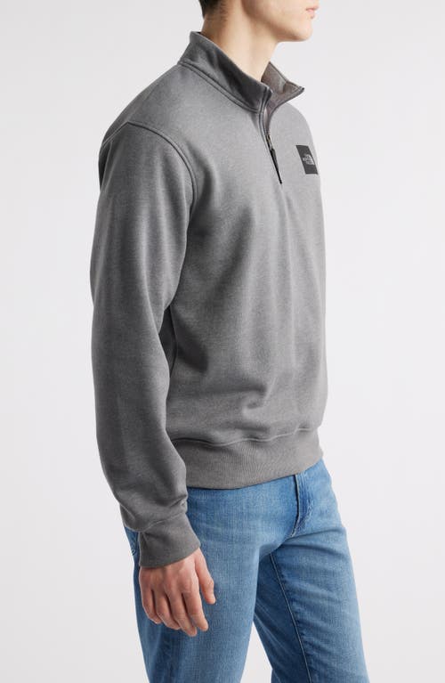 The North Face Box Half Dome Logo Quarter Zip Graphic Pullover In Tnf Medium Grey Heather