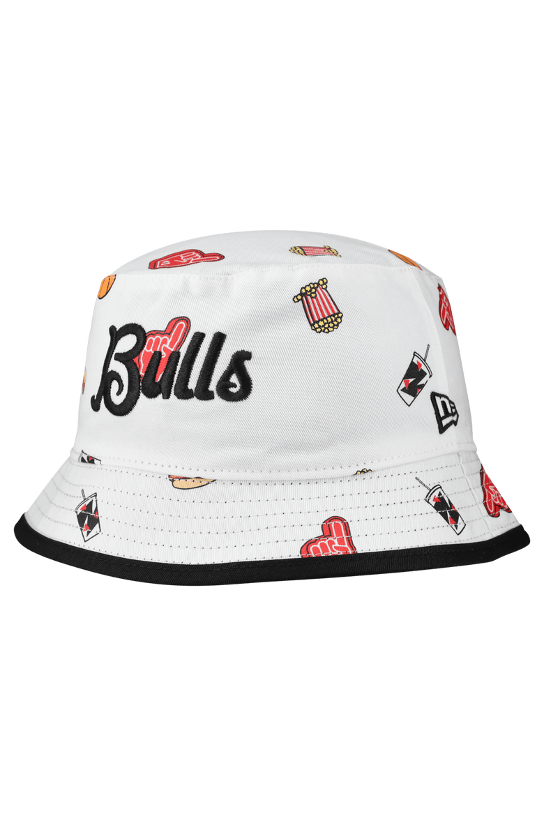 Men's New Era White Chicago Bulls Team Cheer Reversible Bucket Hat, Main, color, White