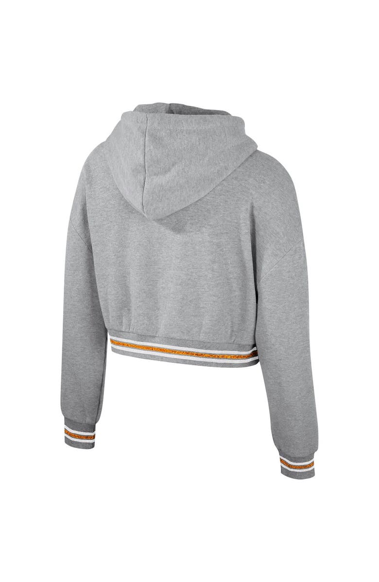 THE WILD COLLECTIVE Women's The Wild Collective Heather Gray Tennessee Volunteers Cropped Shimmer Pullover Hoodie, Alternate, color, 