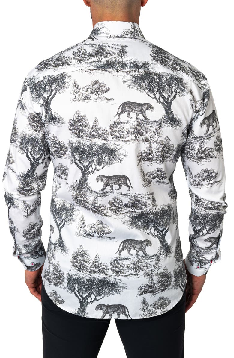 Maceoo Fibonacci Regular Fit Kingdom White Button-Up Shirt, Alternate, color, 