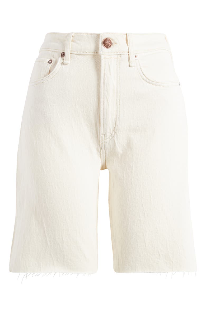 rag & bone Raw Hem Denim Bermuda Shorts, Alternate, color, Ecru