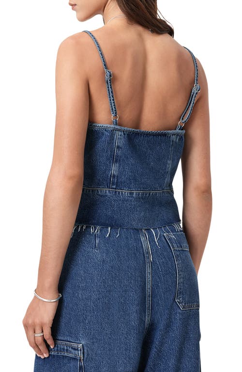 Allsaints Lilah Raw Hem Denim Camisole In Blue