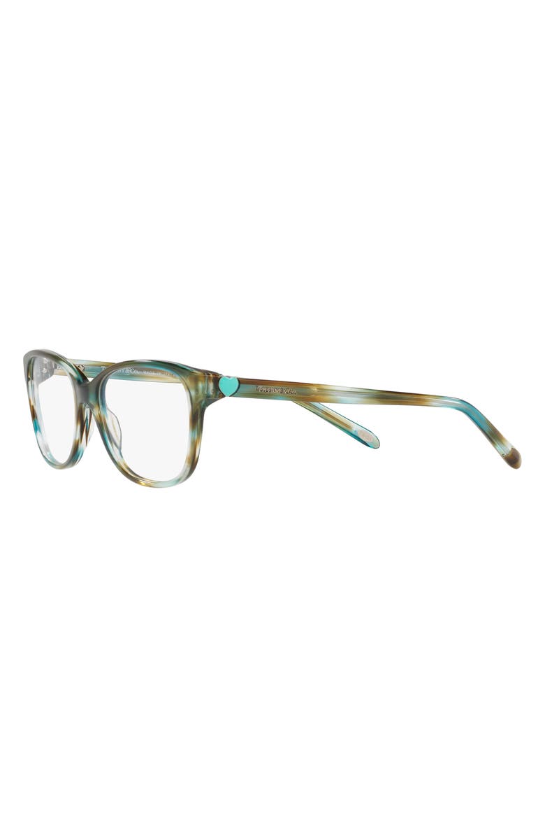 Tiffany & Co. 52mm Square Optical Glasses, Alternate, color, Havana Blue