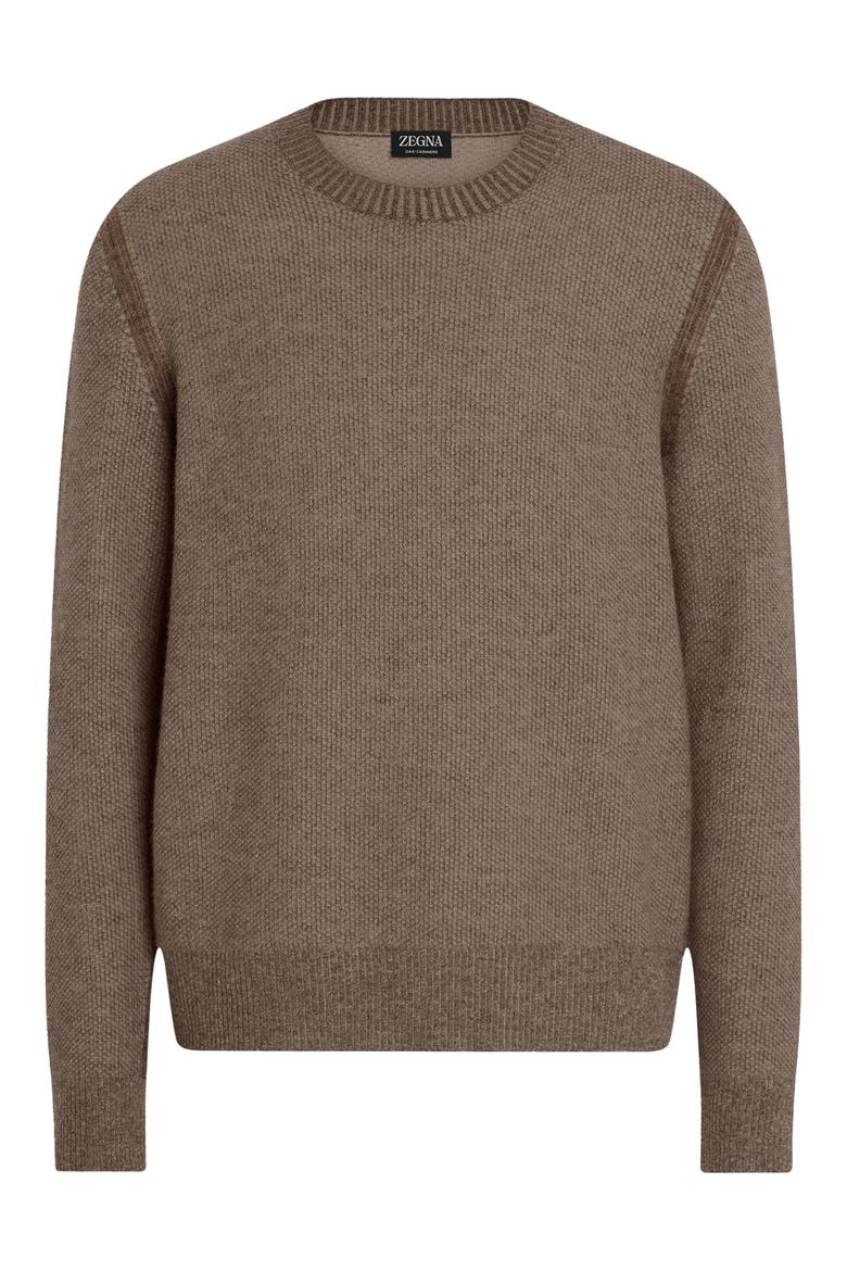 Oasi Seed Stitch Cashmere Sweater, Alternate, color, BROWN