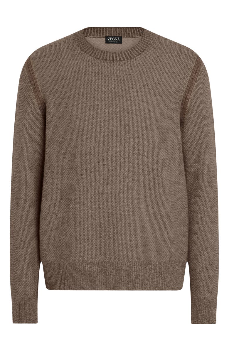ZEGNA Oasi Seed Stitch Cashmere Sweater, Alternate, color, Brown