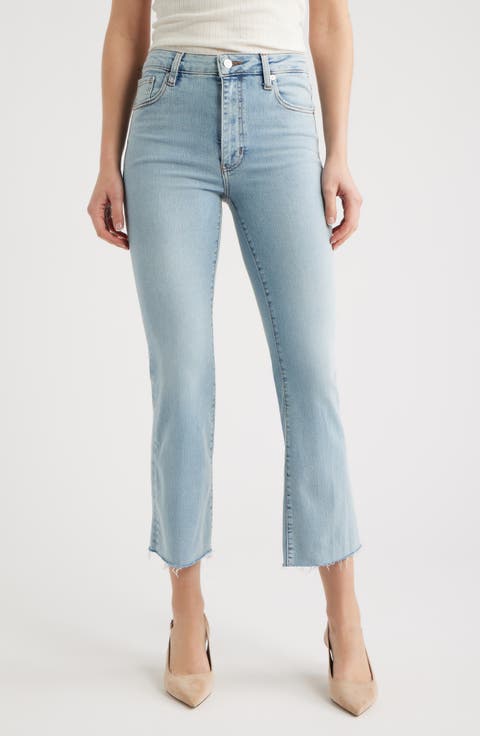 The Reboot High Waist Crop Flare Jeans (Tribute Raw Fray)