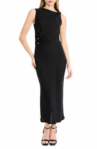 Bit Detail Ruched Midi Dress