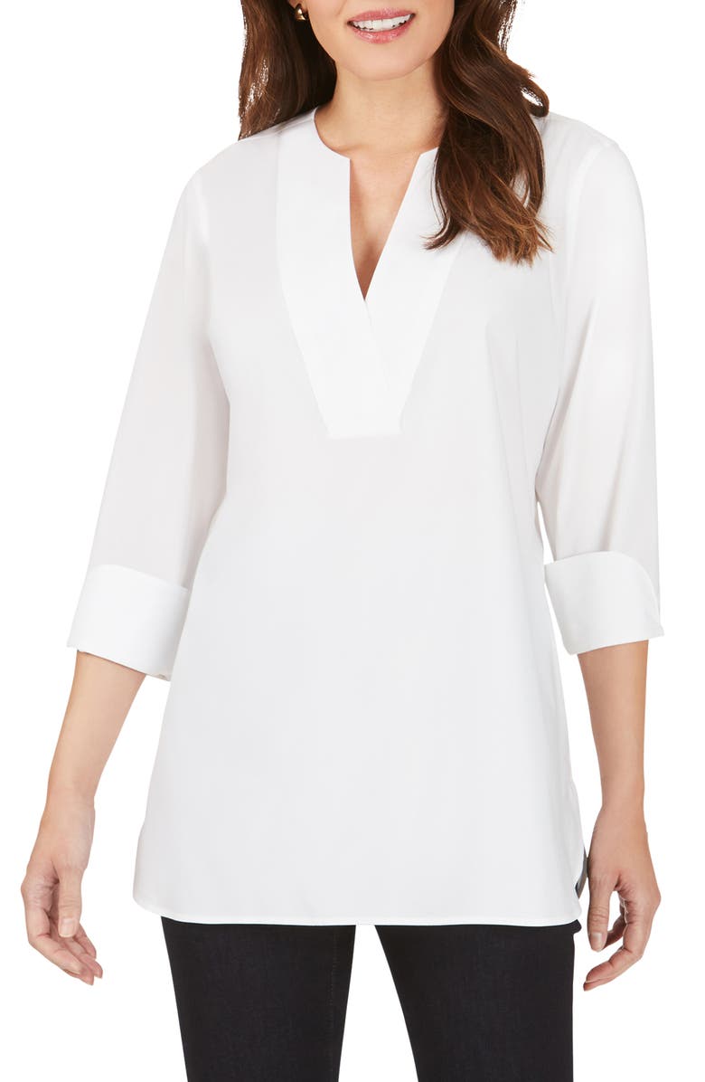 Foxcroft Vaughn Non-Iron Tunic Top, Main, color, 