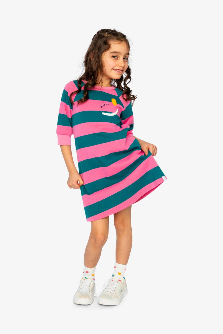 Relaxed Knit Engineer Stripe Dress, Alternate, color, Pink and Green Stripes