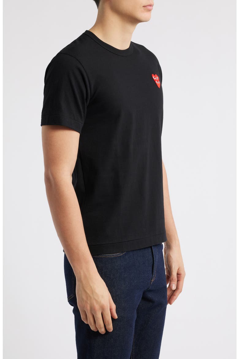 Comme de Garçons PLAY Men's Twin Hearts T-Shirt, Alternate, color, BLACK