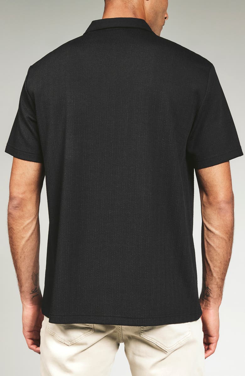7 Diamonds Vaugh Rib Knit Camp Shirt, Alternate, color, Black