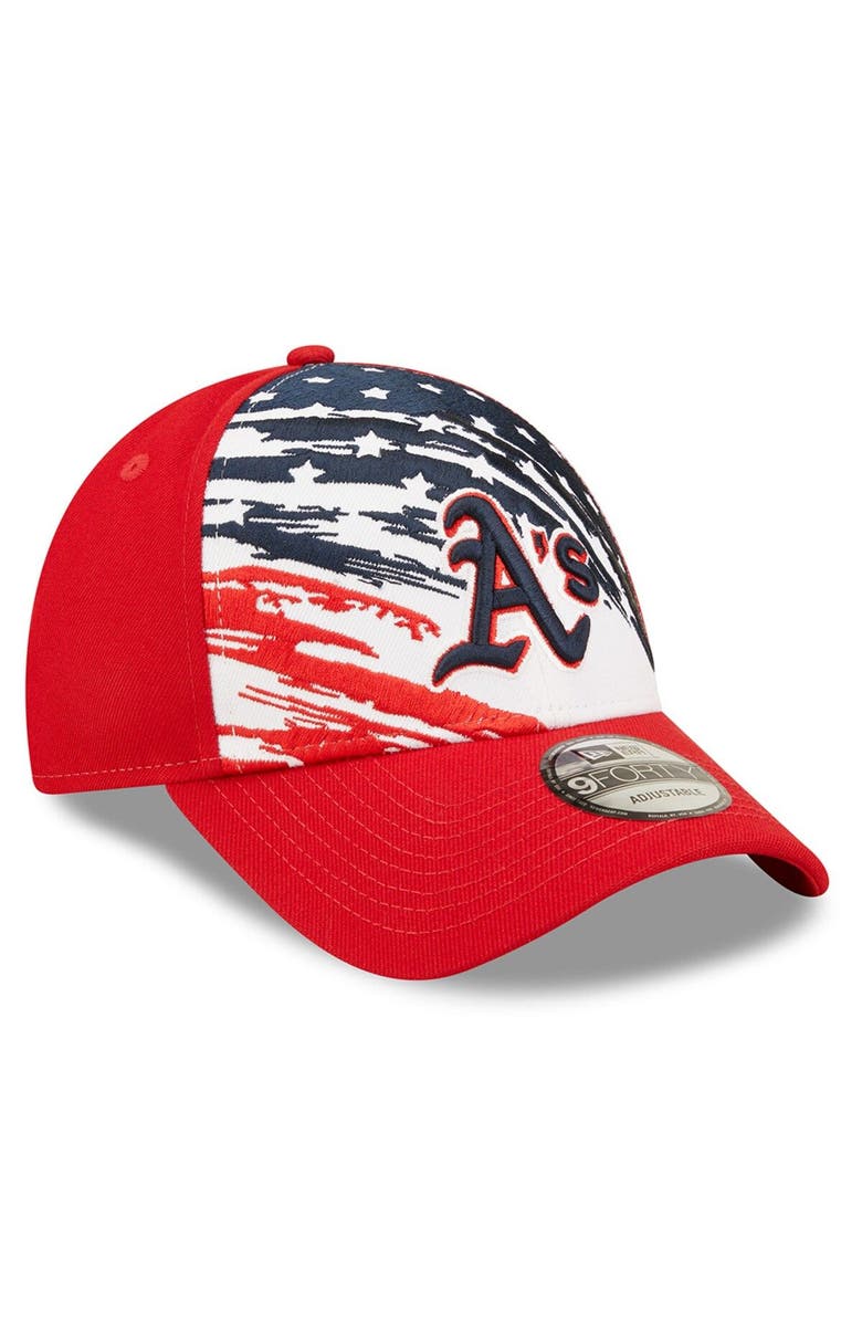 New Era Men's New Era Red Oakland Athletics 2022 4th of July 9FORTY Snapback Adjustable Hat, Alternate, color, Red