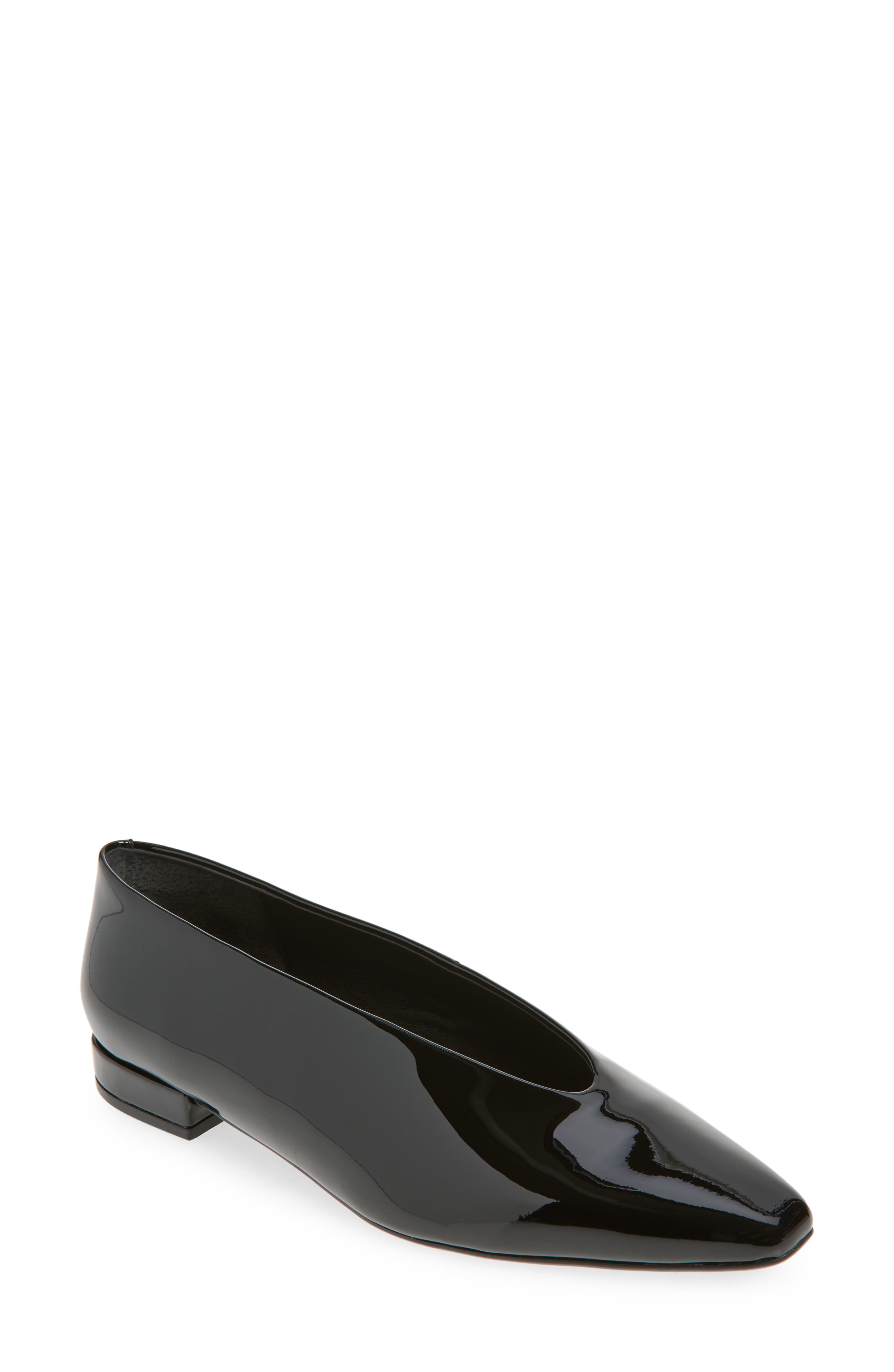 Jeffrey Campbell Hinted Pointed Toe Flat, Main, color, Black Patent
