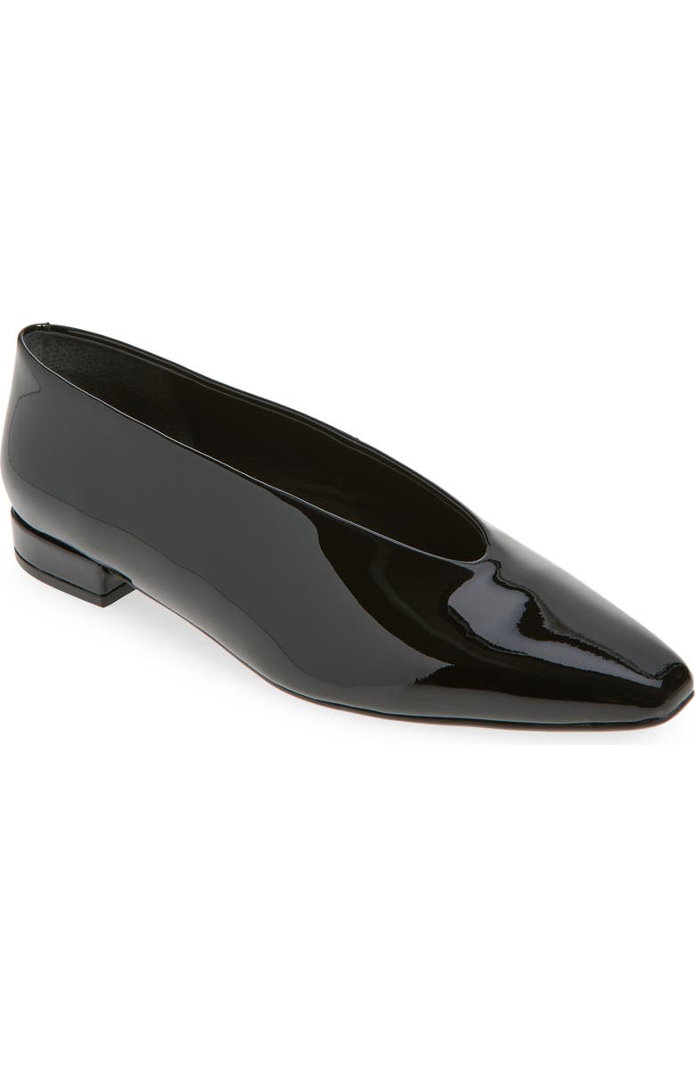Jeffrey Campbell Hinted Pointed Toe Flat, Main, color, Black Patent