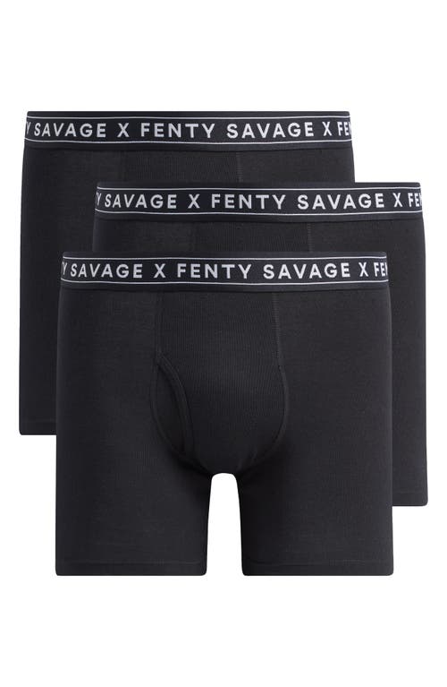 Savage X Fenty Savage Classics 3-pack Boxer Briefs In Black Caviar