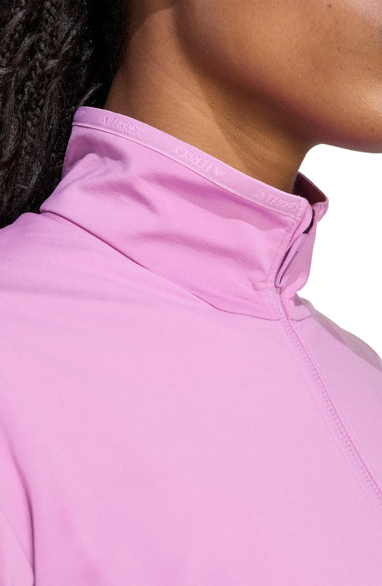 adidas Climawarm Fleece Half Zip Sweatshirt, Alternate, color, Preloved Purple