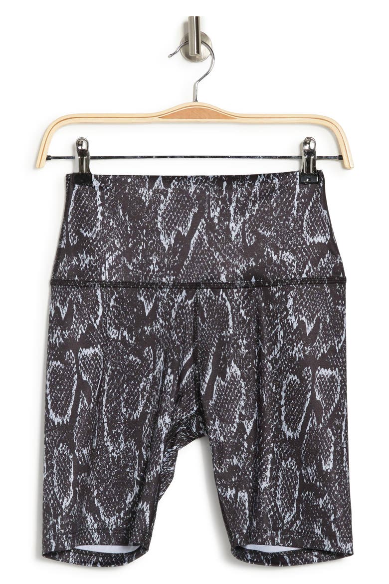 Lux Camo High Waist Biker Shorts, Alternate, color, BLACK SNAKE