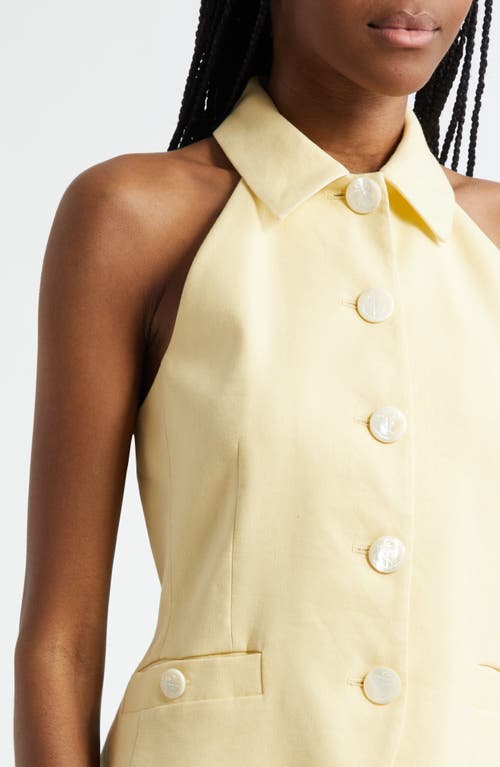Veronica Beard Orlinda Halter Neck Vest In Chamomile In Yellow