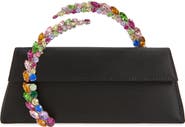 L’alingi Karma Crystal Handle Satin Clutch