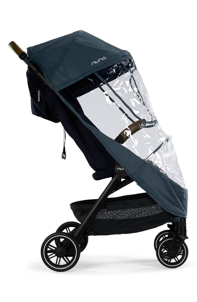 Nuna TRVL Stroller Rain Cover, Alternate, color, Blue/ Clear