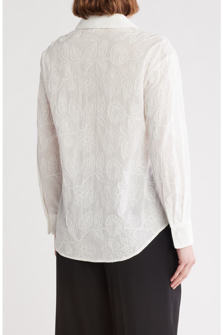 Floral Soutache Long Sleeve Button-Up Shirt, Alternate, color, WHITE SOUTACHE