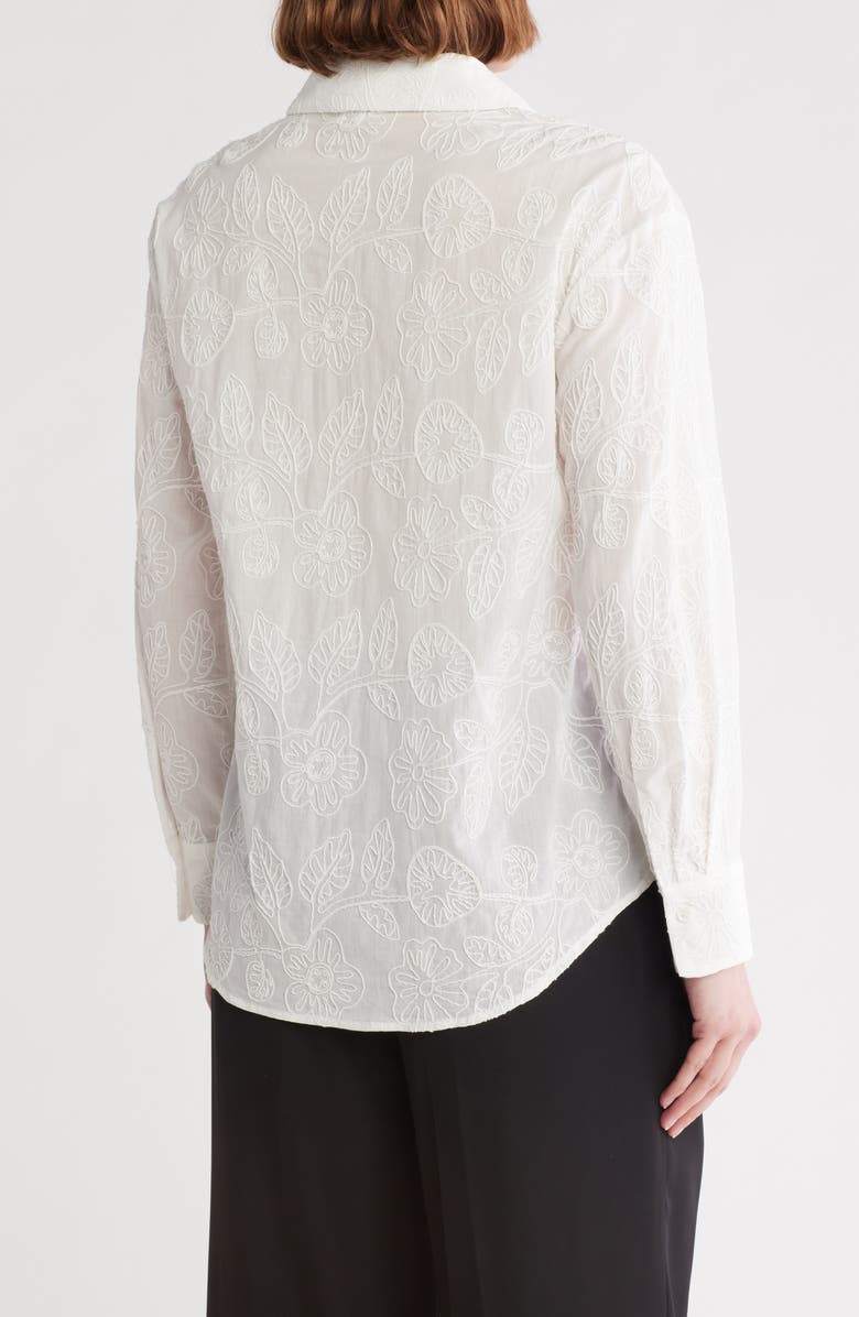 T Tahari Floral Soutache Long Sleeve Button-Up Shirt, Alternate, color, 