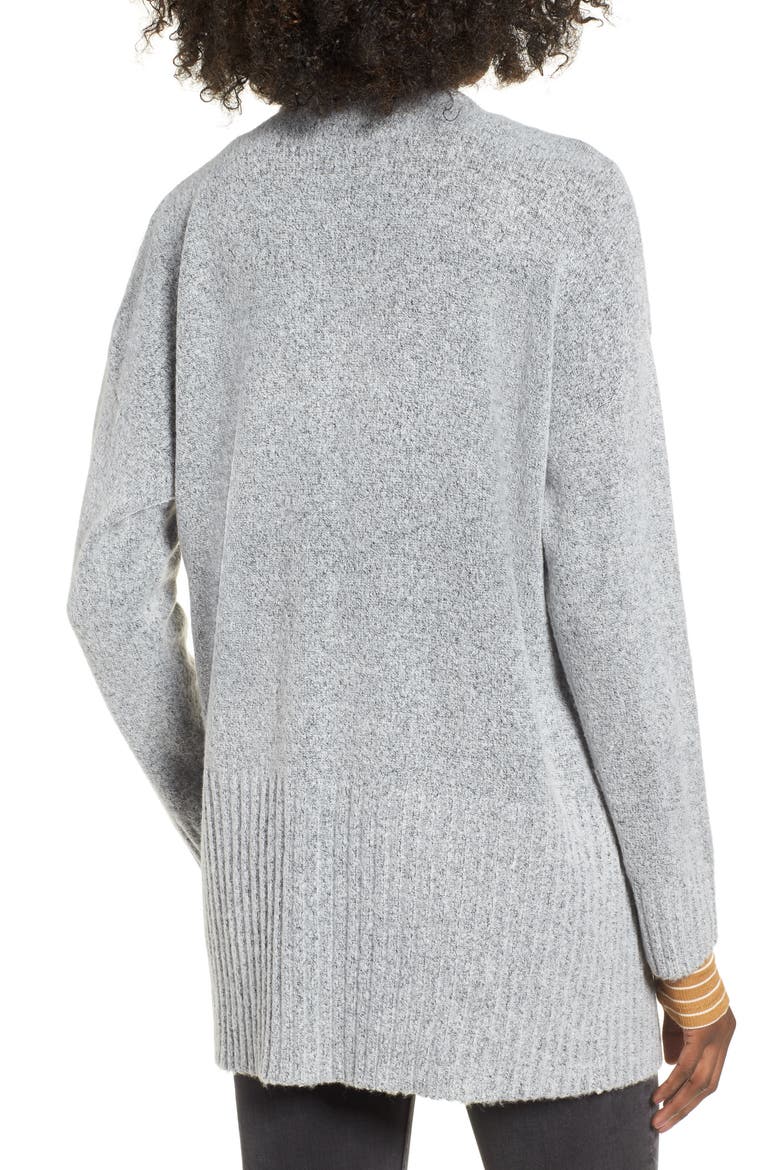 Rib Edged Open Cardigan, Alternate, color, GREY