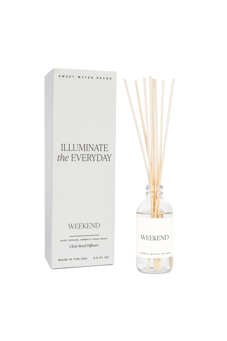 Clear Glass Reed Diffuser - Woods & Earthy Scents, Main, color, Weekend