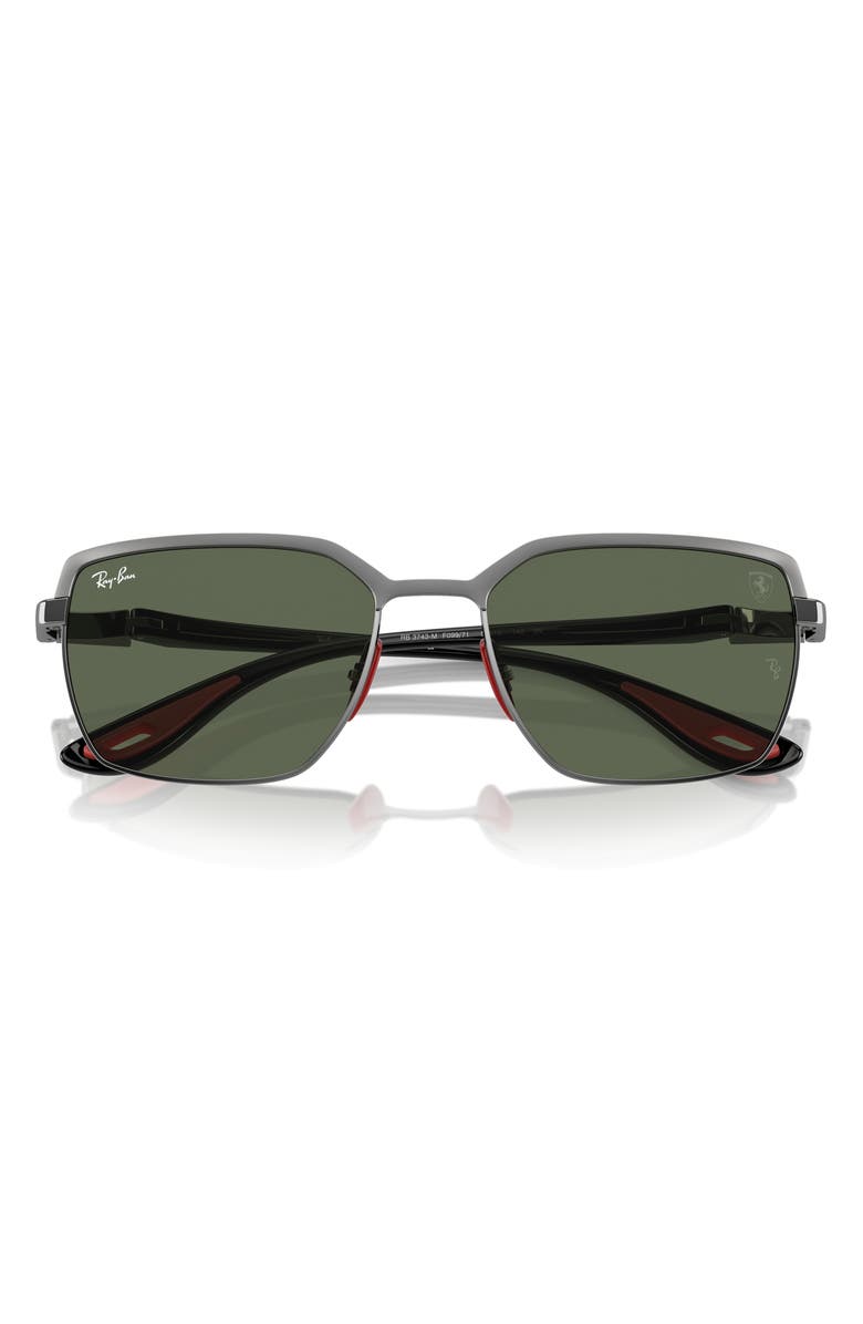 Ray-Ban x Ferrari Scuderia 58mm Square Sunglasses, Alternate, color, Dark Green