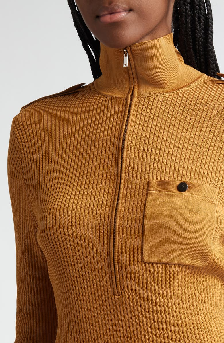 Proenza Schouler Norah Half Zip Rib Top, Alternate, color, 