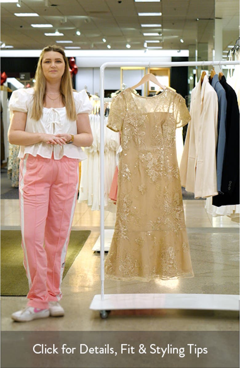 Lia Sequin & Embroidery Trumpet Dress, sales video thumbnail