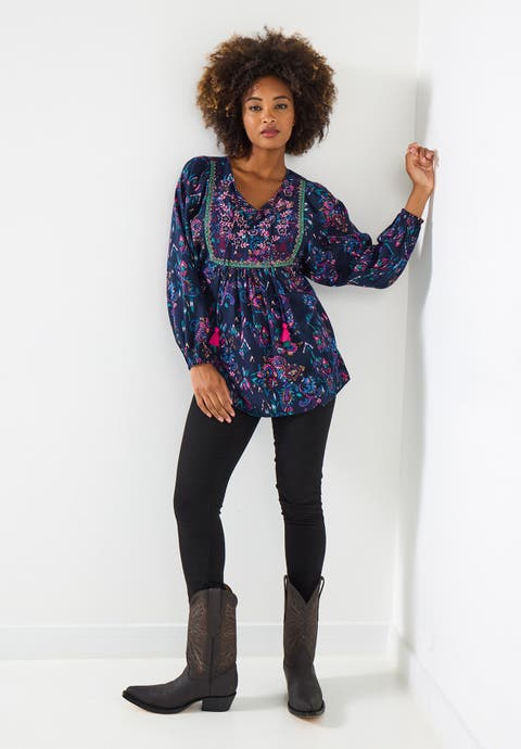 Boho Embroidered Blouse (plus)