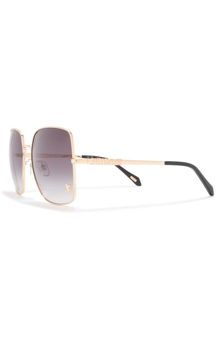 Just Cavalli 60mm Oversize Square Sunglasses, Alternate, color, Gold Gold Smoke