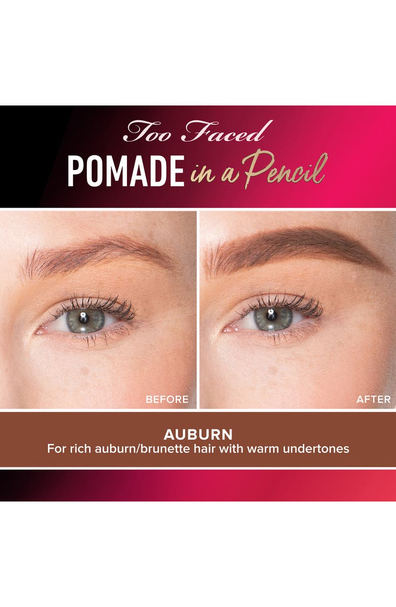 Too Faced Pomade in a Pencil Brow Shaper & Filler, Alternate, color, Auburn