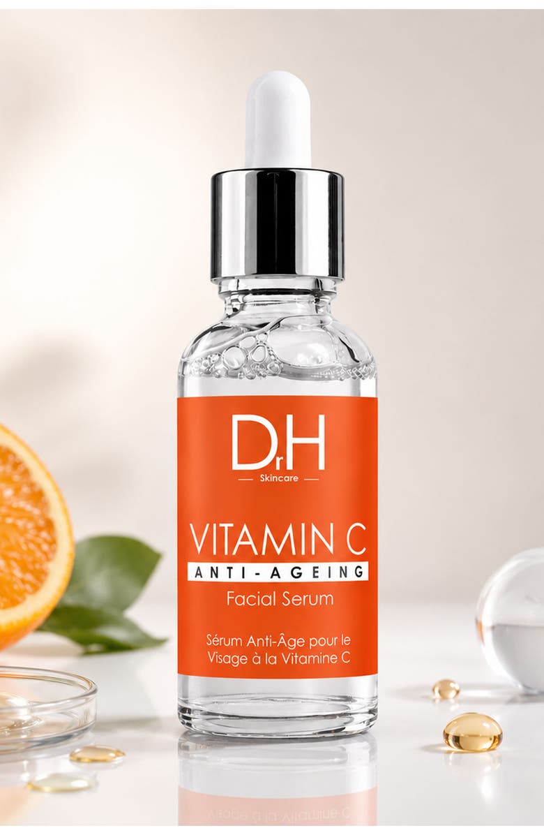 Dr H Anti-Ageing Vitamin C Facial Serum 30ml for Acne & Blemishes, Large Pores, Alternate, color, White