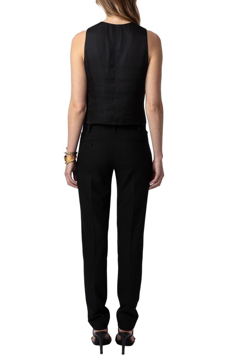 Zadig & Voltaire Emaux Sleeveless Satin Top, Alternate, color,