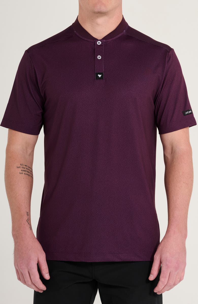 Bad Birdie Cadet Jammy Geo Print Blade Collar Polo, Main, color, 
