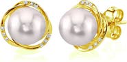 The Pearl Source White South Sea Pearl and Diamond Lexi Earrings