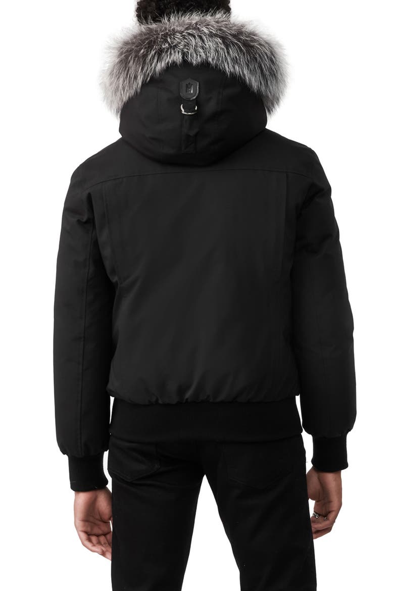Dixon Down Bomber Jacket with Genuine Fox & Rabbit Fur Trim, Alternate, color, BLACK/ SILVER