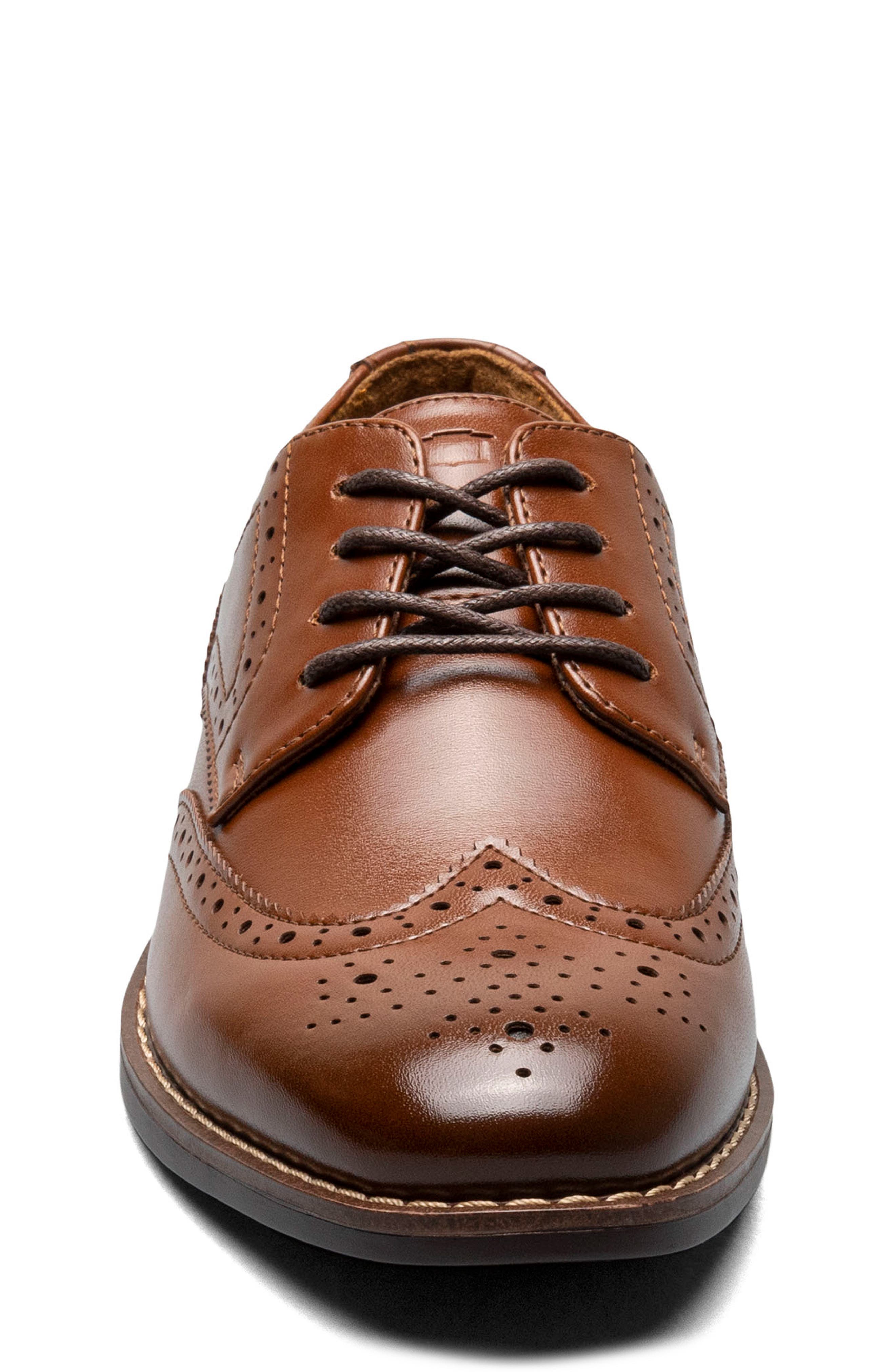 Florsheim Kids' Rucci Wingtip Blucher, Alternate, color, Cognac