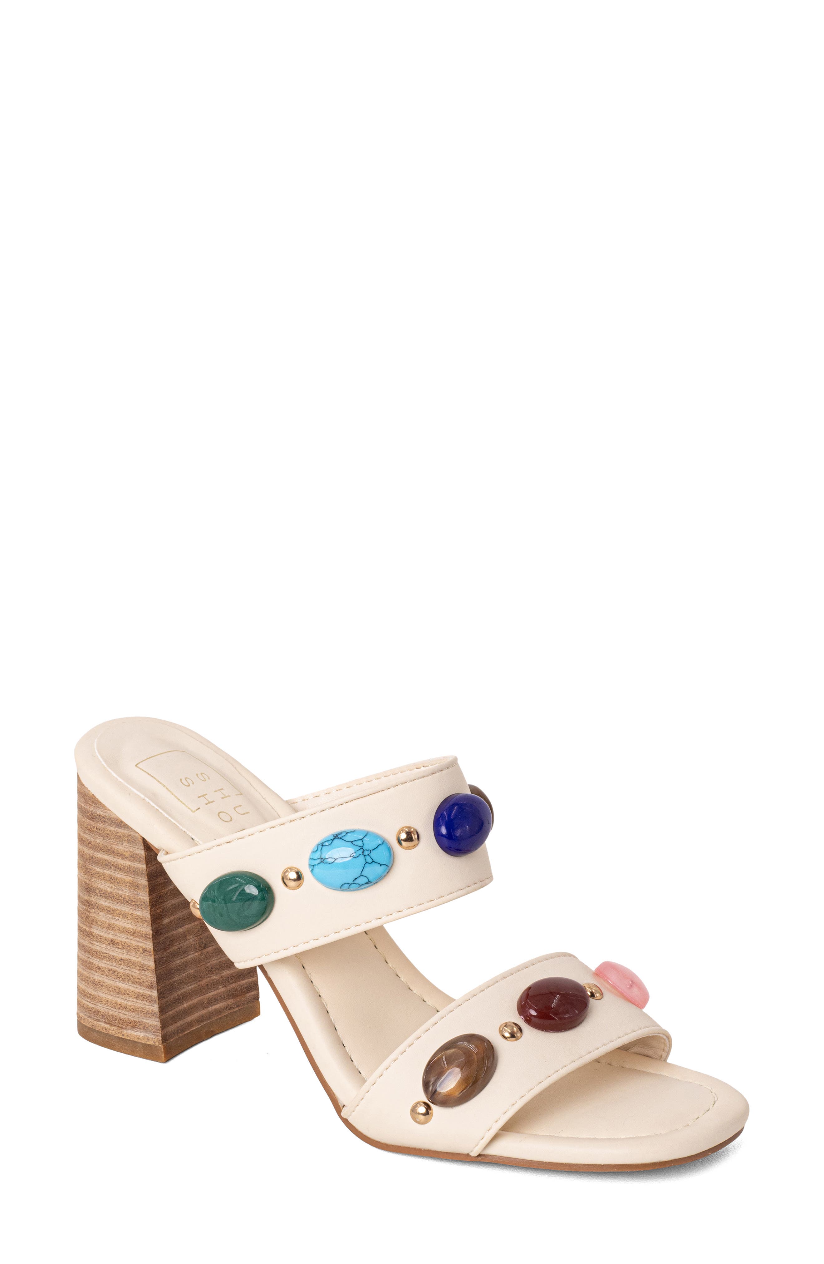 SHUSHOP Elizabeth Block Heel Sandal, Main, color, Bone