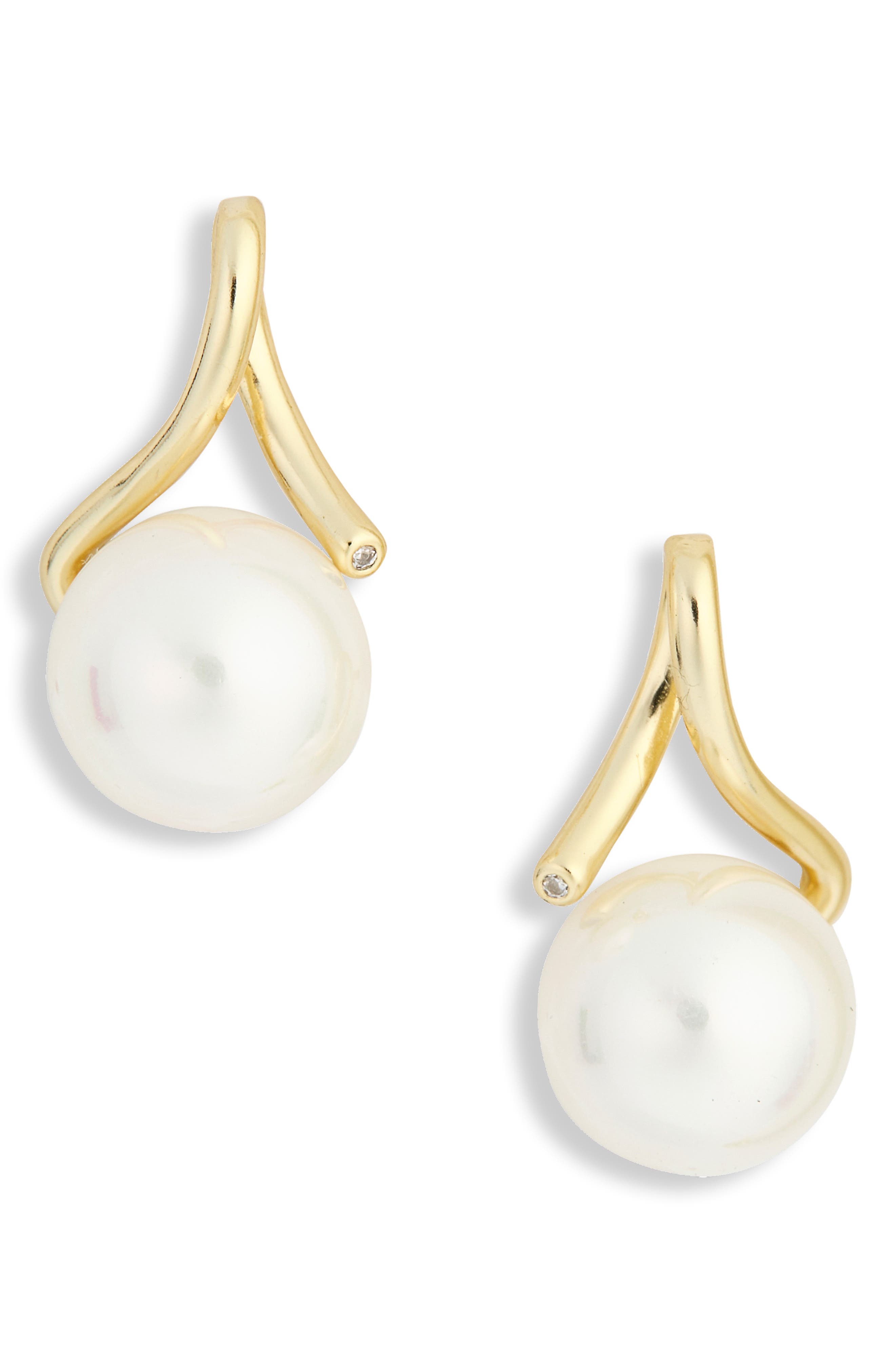 Twist Freshwater Pearl Drop Earrings