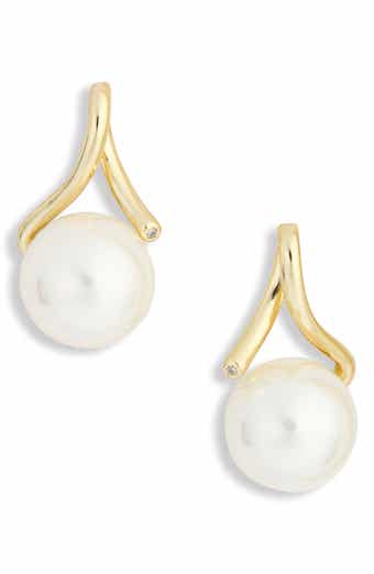 Twist Freshwater Pearl Drop Earrings