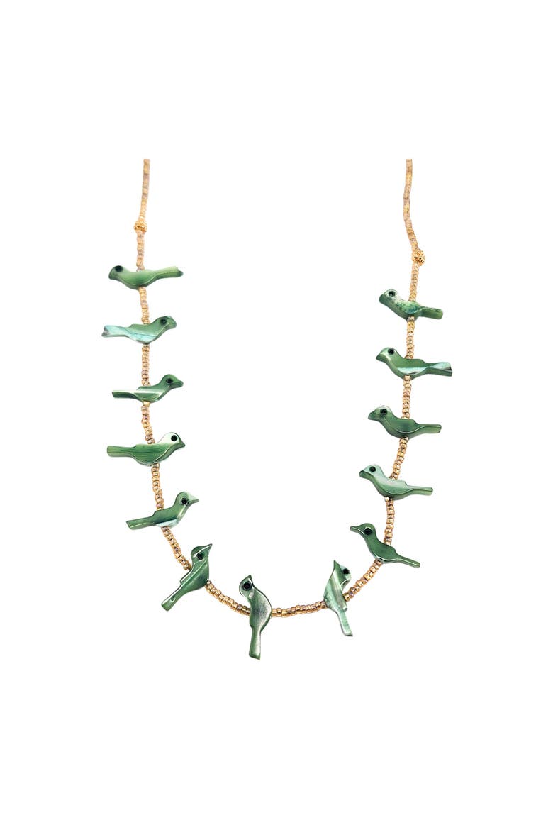 Fetish Bird Necklace, Alternate, color, green