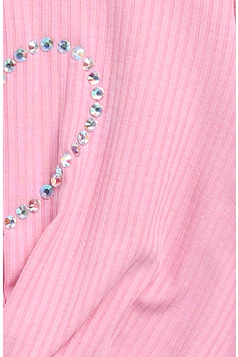 Kids' Crystal Heart Rib Top, Alternate, color, BRIGHT PINK