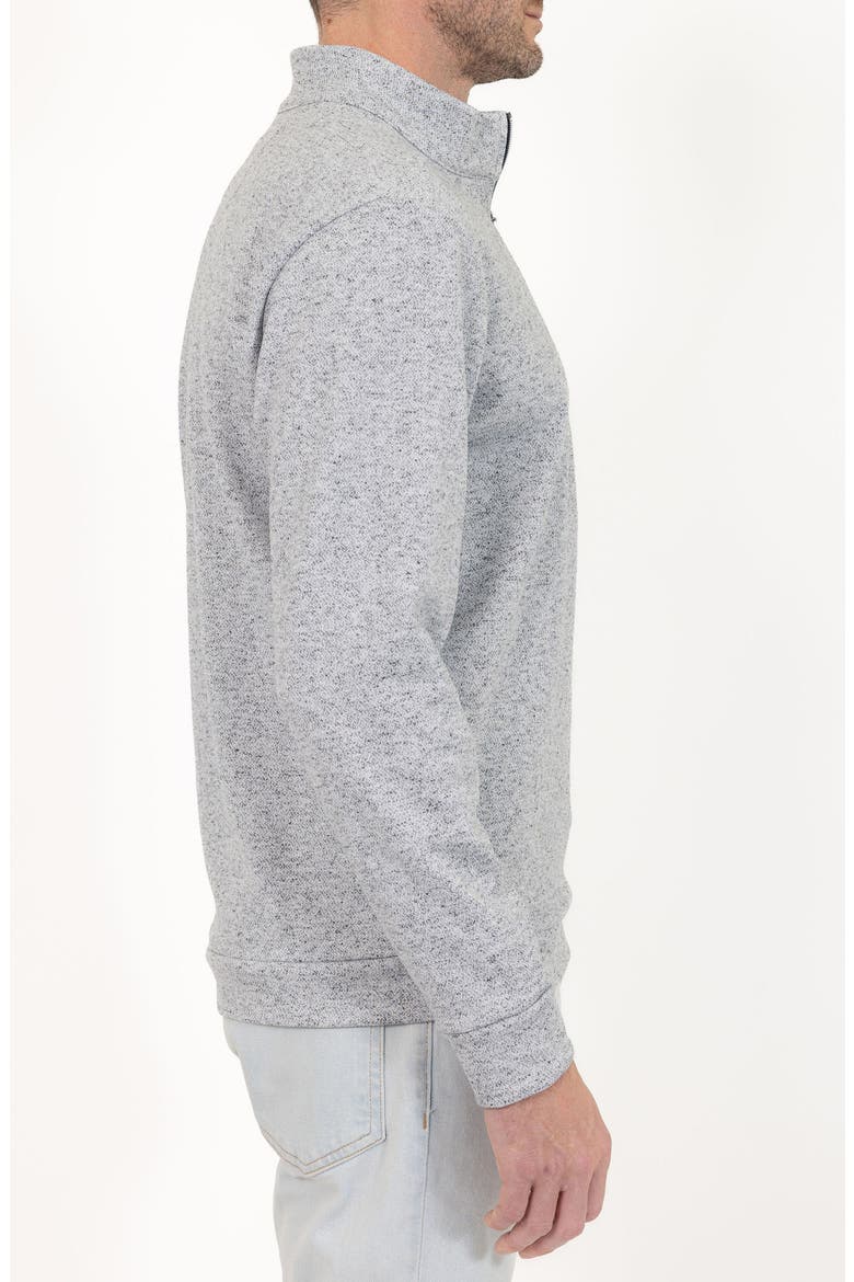 Casual Quarter Zip Pullover Sweater, Alternate, color, WHITE MARLED