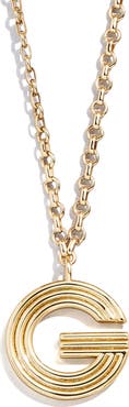 BaubleBar Oversize Etched Letter Initial Pendant Necklace